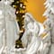 Glitzhome® 5-Piece White & Gold Resin Holy Family with Christmas Trees Set